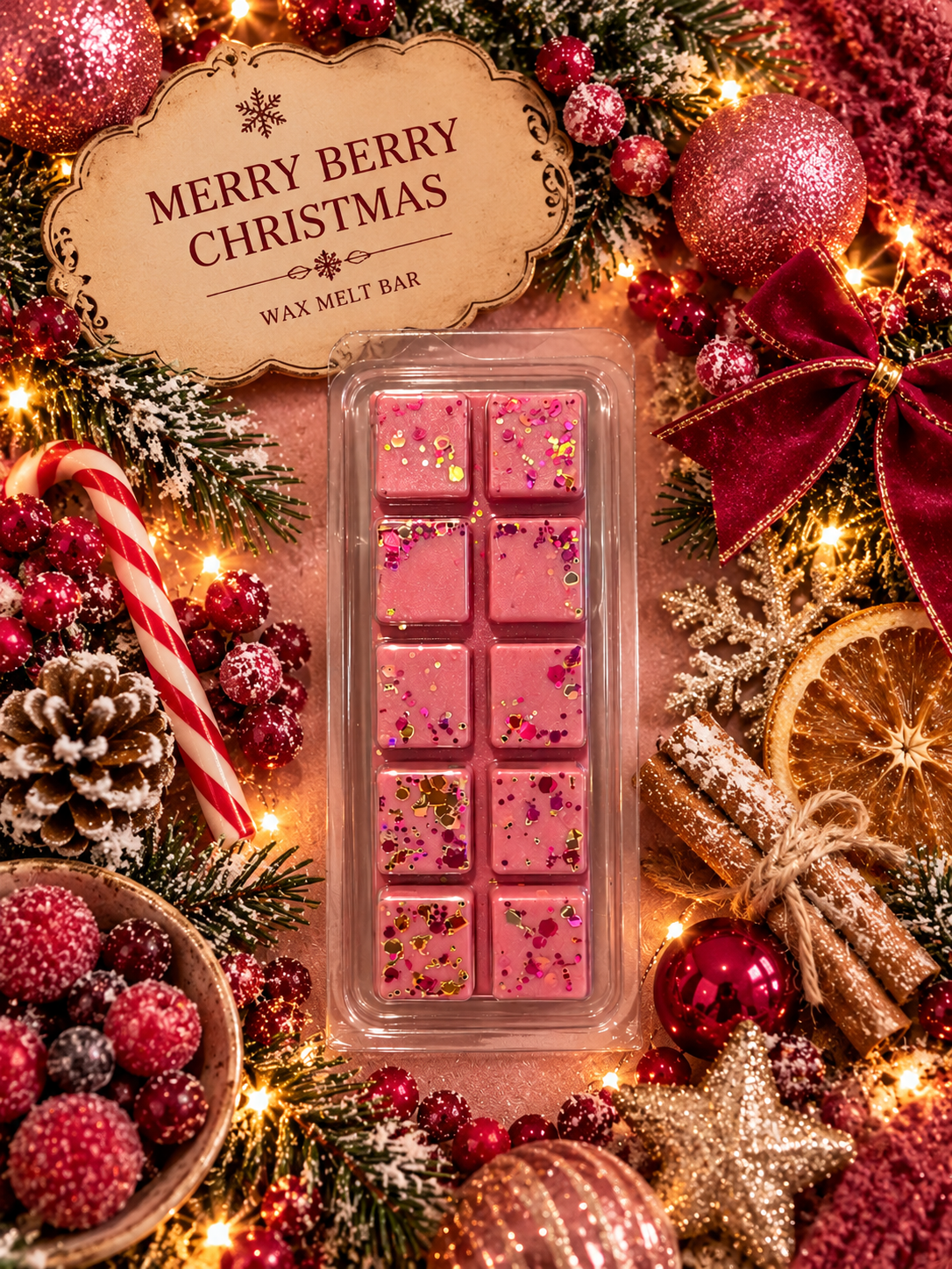Merry Berry Christmas Wax Melt Bar | Strong Scented Soy Wax Melts UK