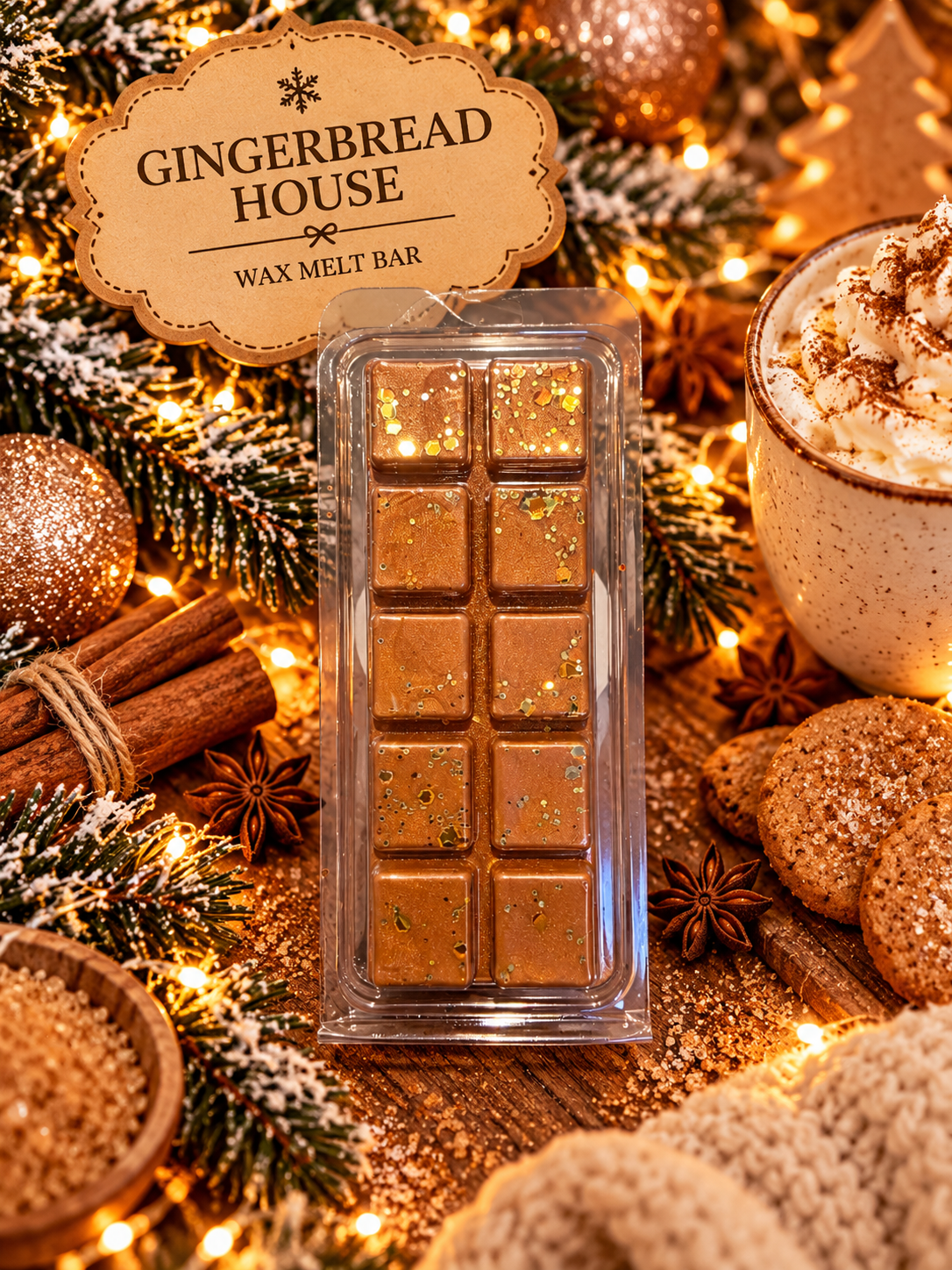 Gingerbread House Wax Melt Bar | Strong Scented Soy Wax Melts UK