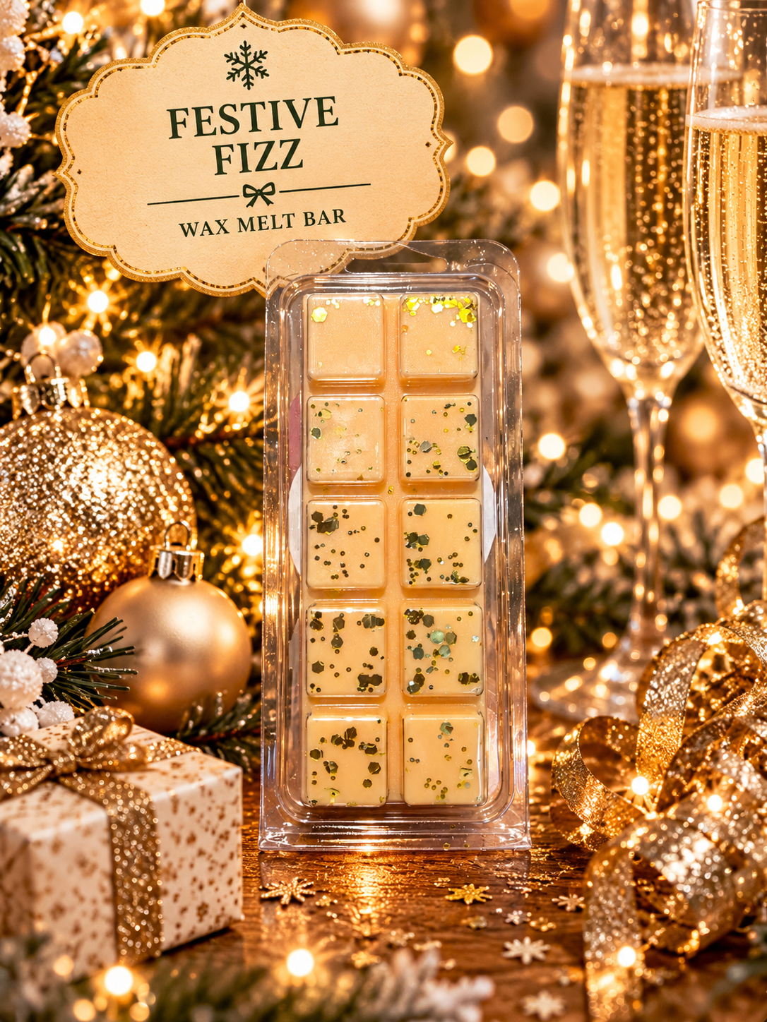 Festive Fizz Wax Melt Bar | Strong Scented Soy Wax Melts UK