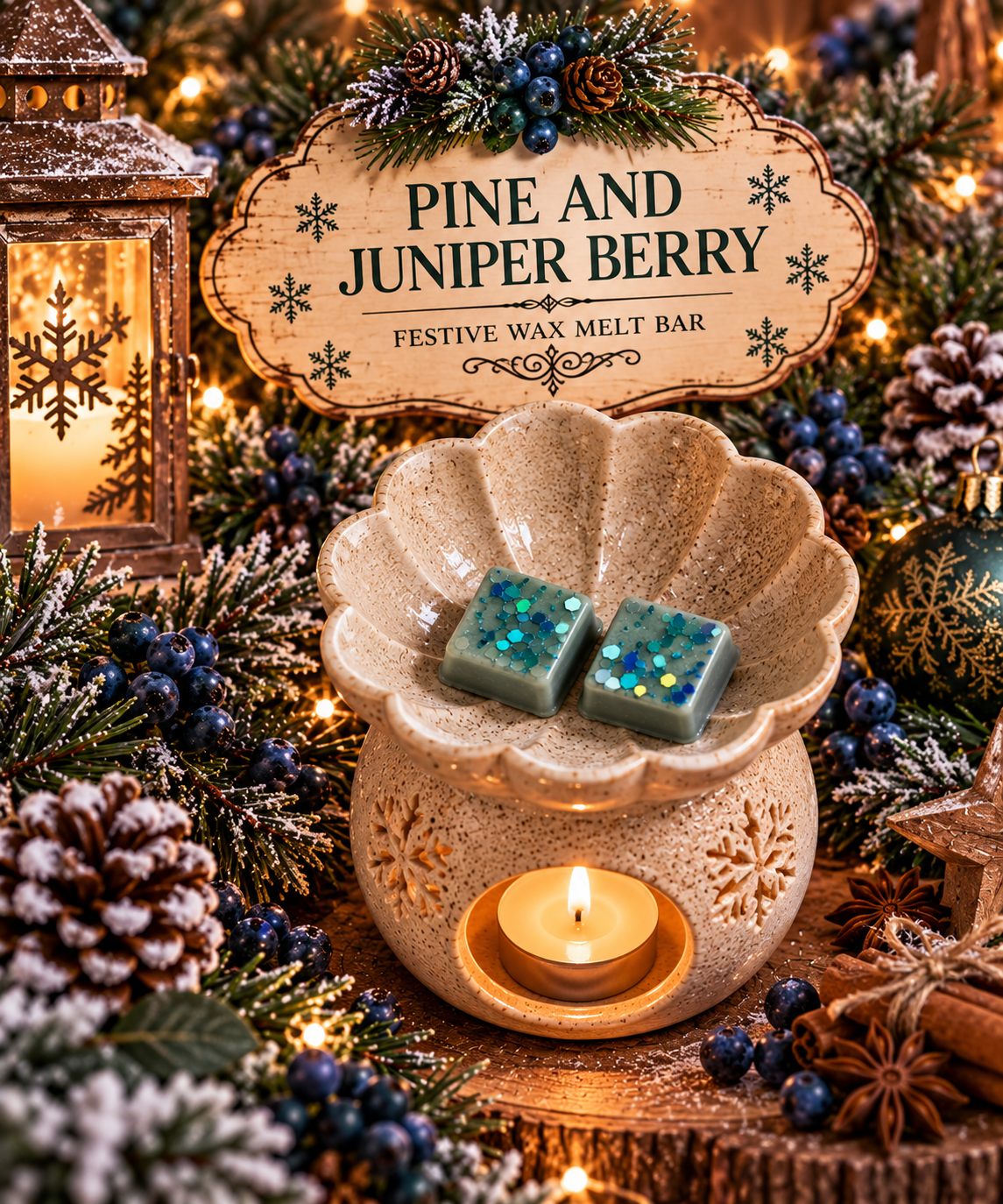 Pine and Juniper Berry Wax Melt Bar | Strong Scented Soy Wax Melts UK