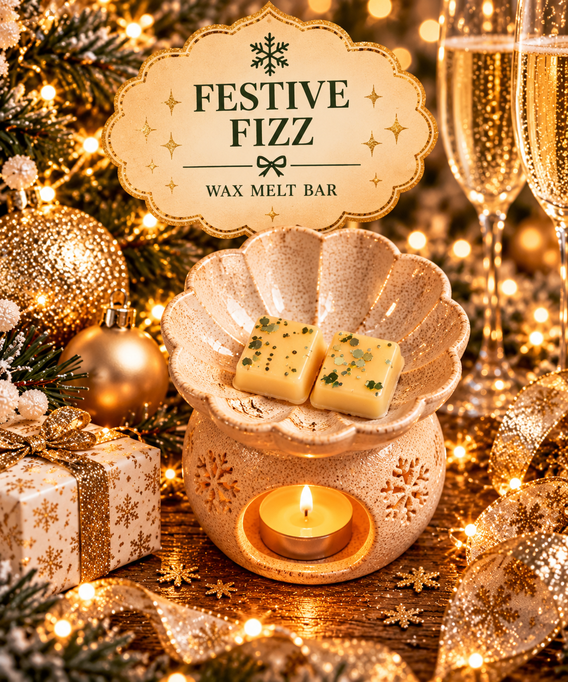Festive Fizz Wax Melt Bar | Strong Scented Soy Wax Melts UK