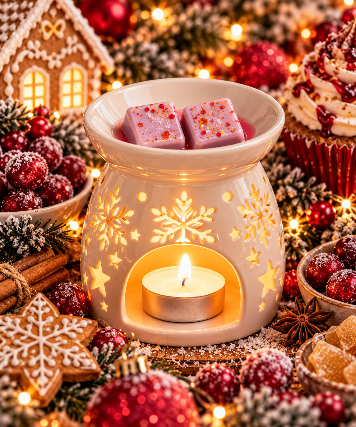 Winter Cherry and Ginger Frosting Wax Melt Bar | Strong Scented Soy Wax Melts UK