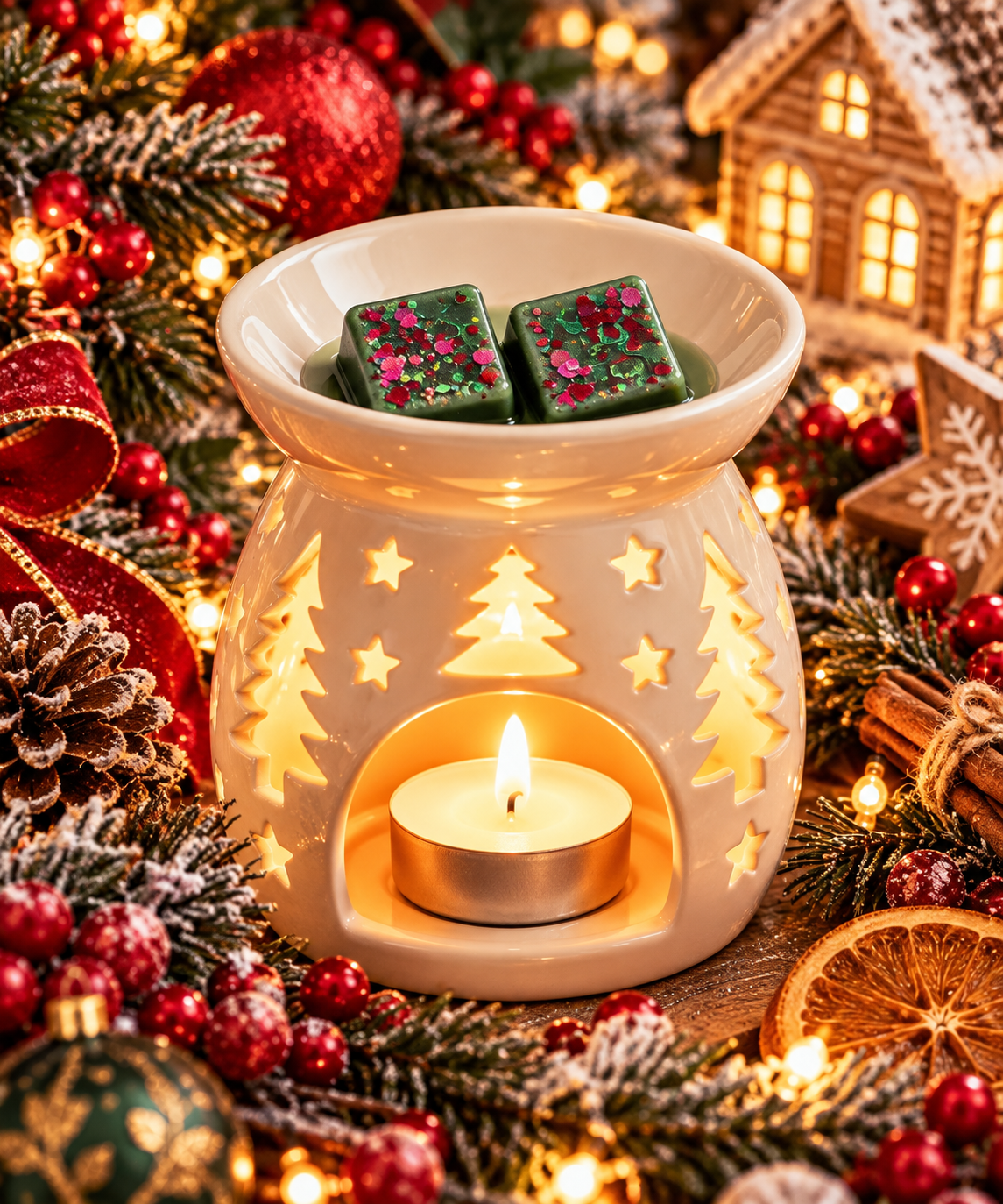 Santa's Berry Wreath Wax Melt Bar | Strong Scented Soy Wax Melts UK
