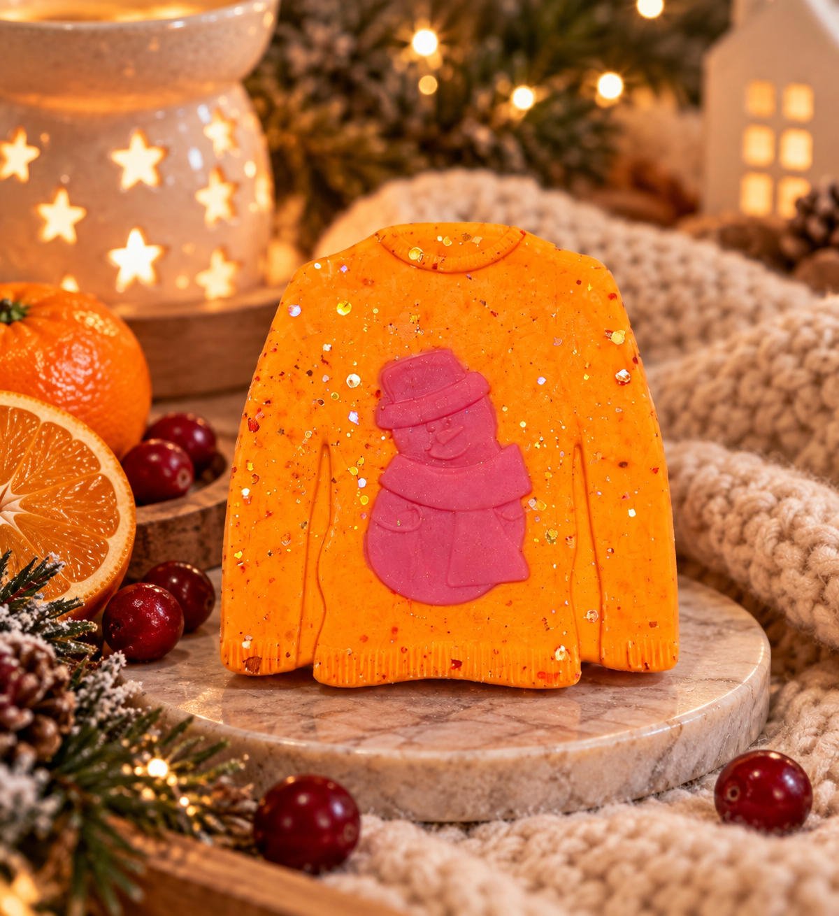 Mandarin and Cranberry Wax Melt Shape | Strong Scented Soy Wax Melts UK