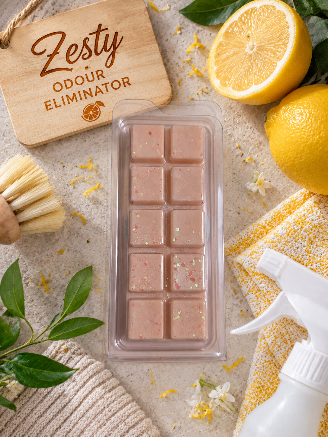 Zesty Odour Eliminator Wax Melt Bar | Strong Scented Soy Wax Melts UK