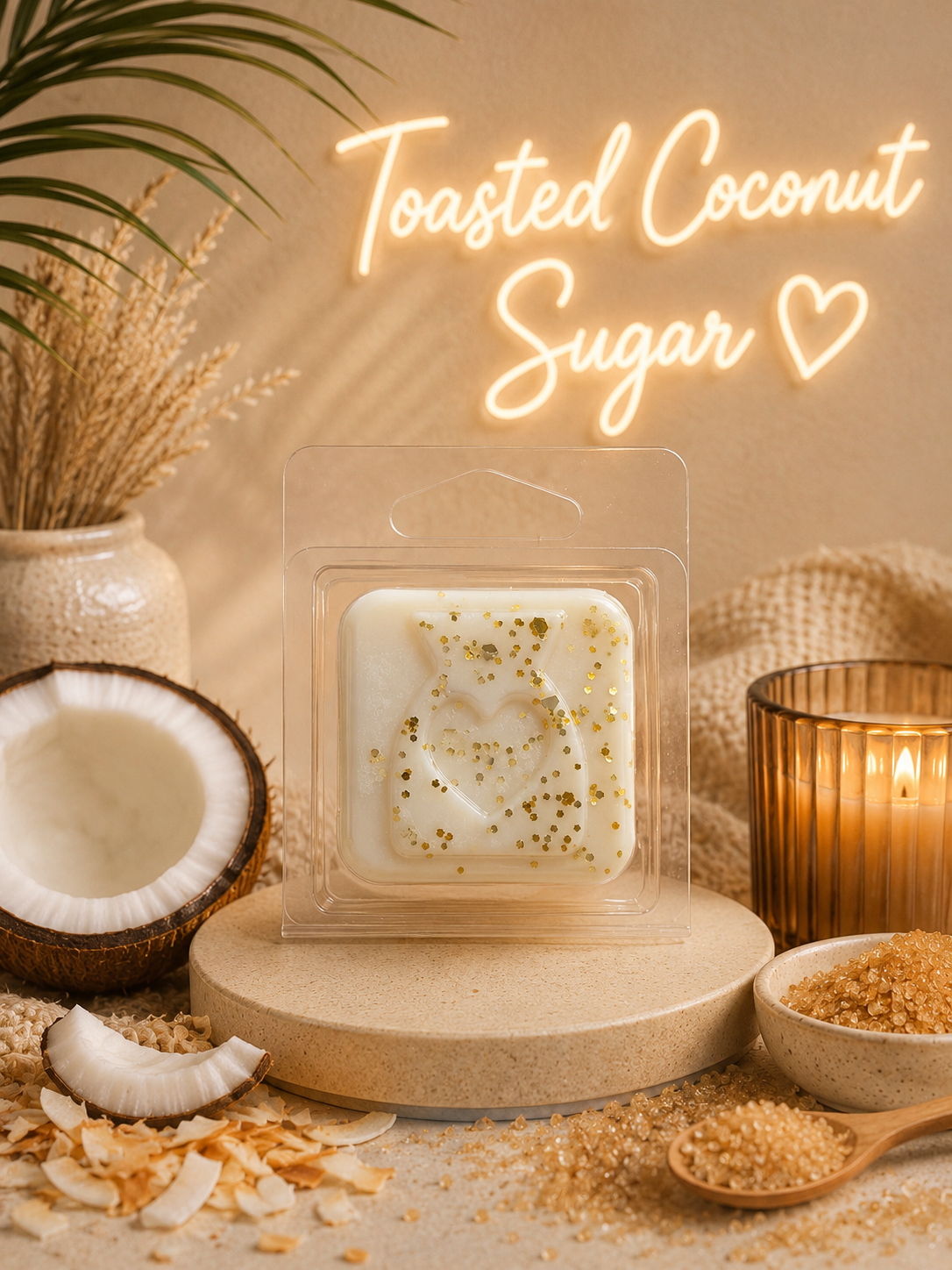 Toasted Coconut Sugar Wax Melt Sample | Strong Scented Soy Wax Melts UK