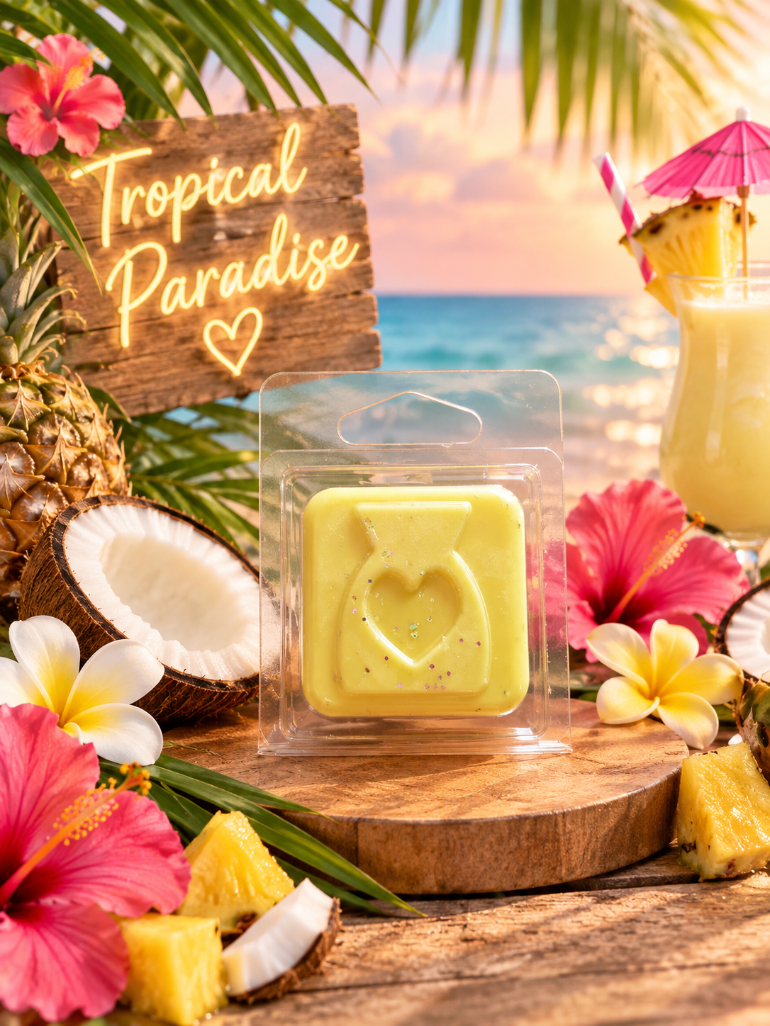 Tropical Paradise Wax Melt Sample | Strong Scented Soy Wax Melts UK