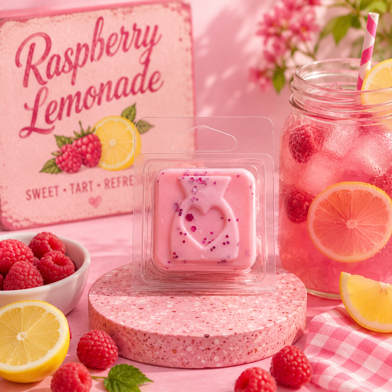Raspberry Lemonade Wax Melt Sample | Strong Scented Soy Wax Melts UK