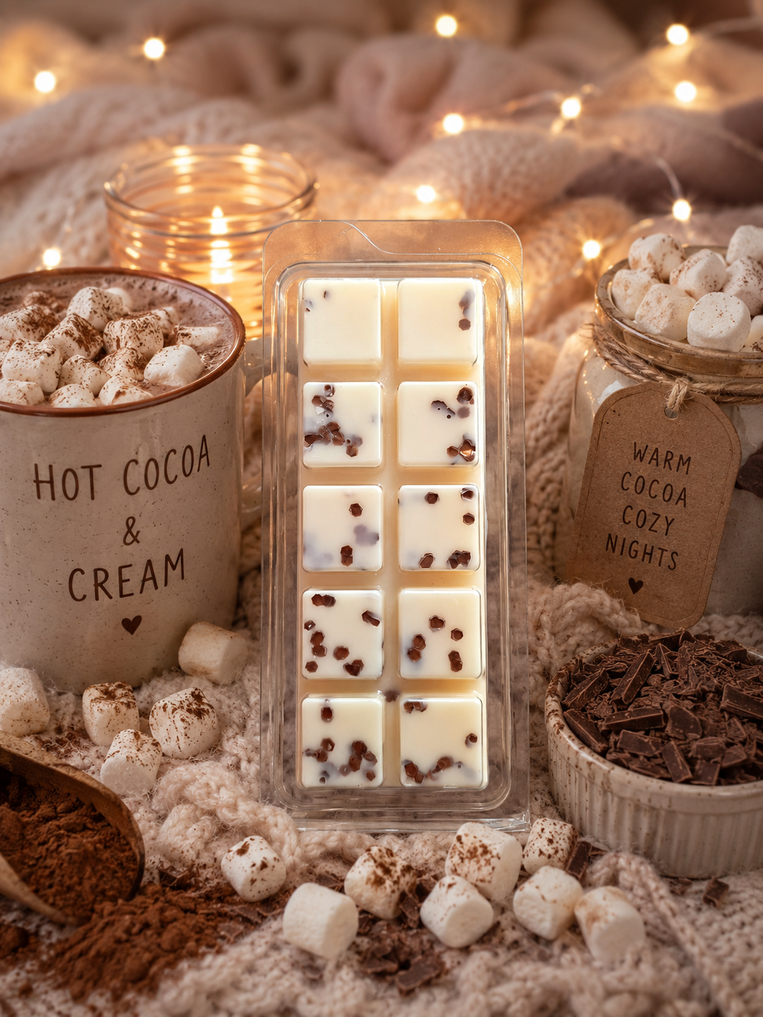 Hot Cocoa and Cream Wax Melt Bar | Strong Scented Soy Wax Melts UK