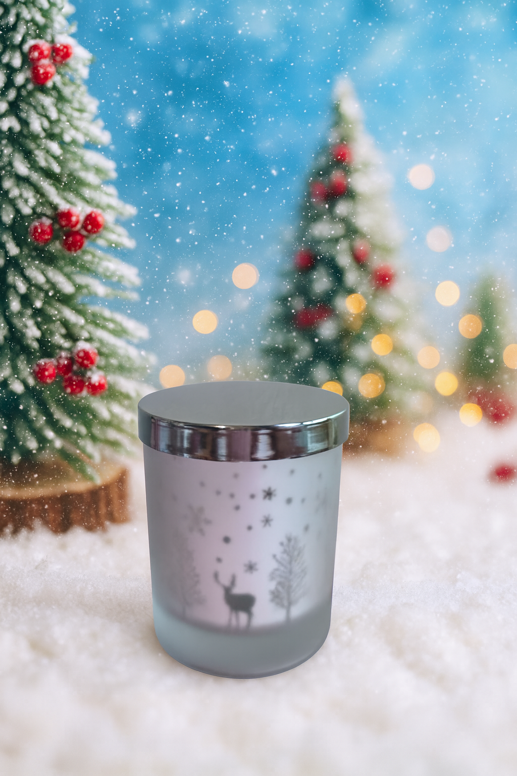 Winter Spice Frosted Candle With Lid