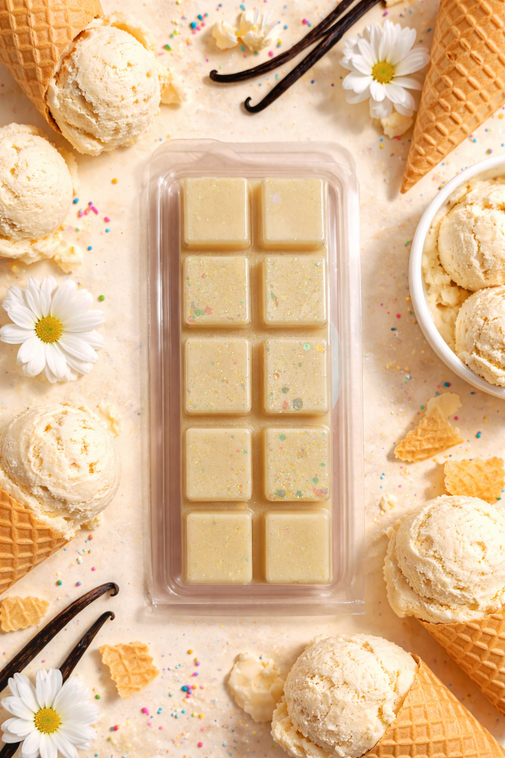 Vanilla Ice Cream Wax Melt | Strong Scented Soy Wax Melts UK