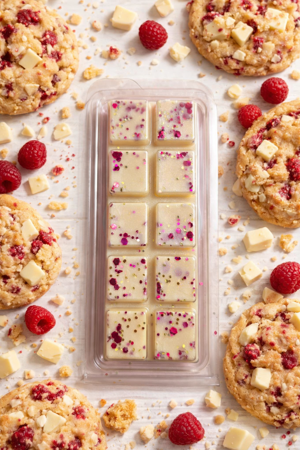 White Chocolate and Raspberry Cookies Wax Melt | Strong Scented Soy Wax Melts UK