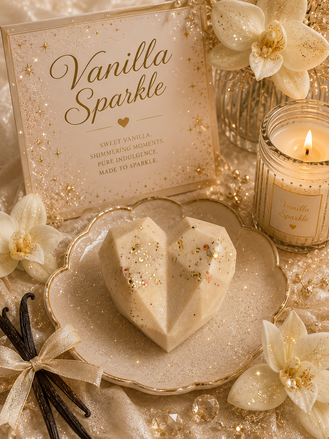 Vanilla Sparkle Wax Melt Shape | Strong Scented Soy Wax Melts UK