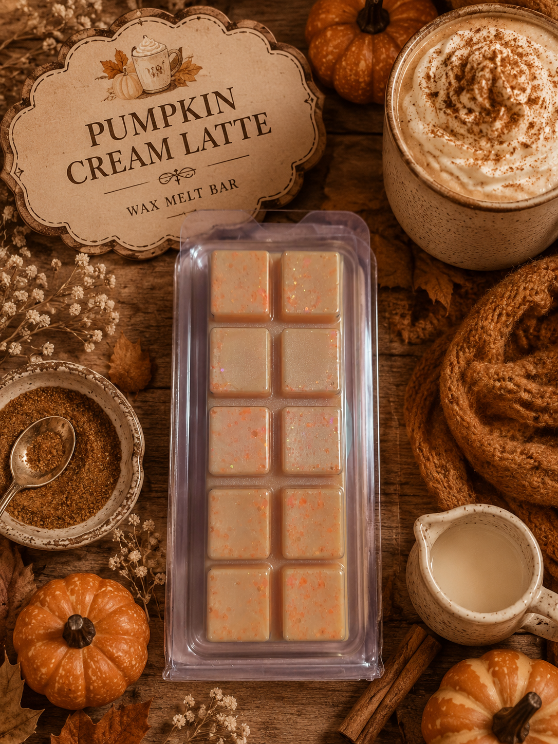 Pumpkin Cream Latte Wax Melt Bar