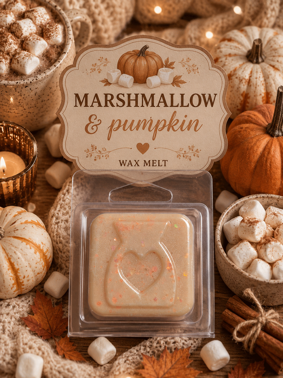 Marshmallow and Pumpkin Wax Melt Sample