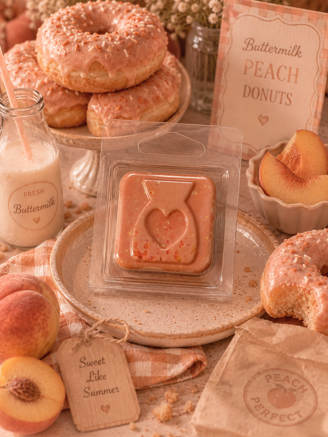 Buttermilk Peach Donut Wax Melt Sample