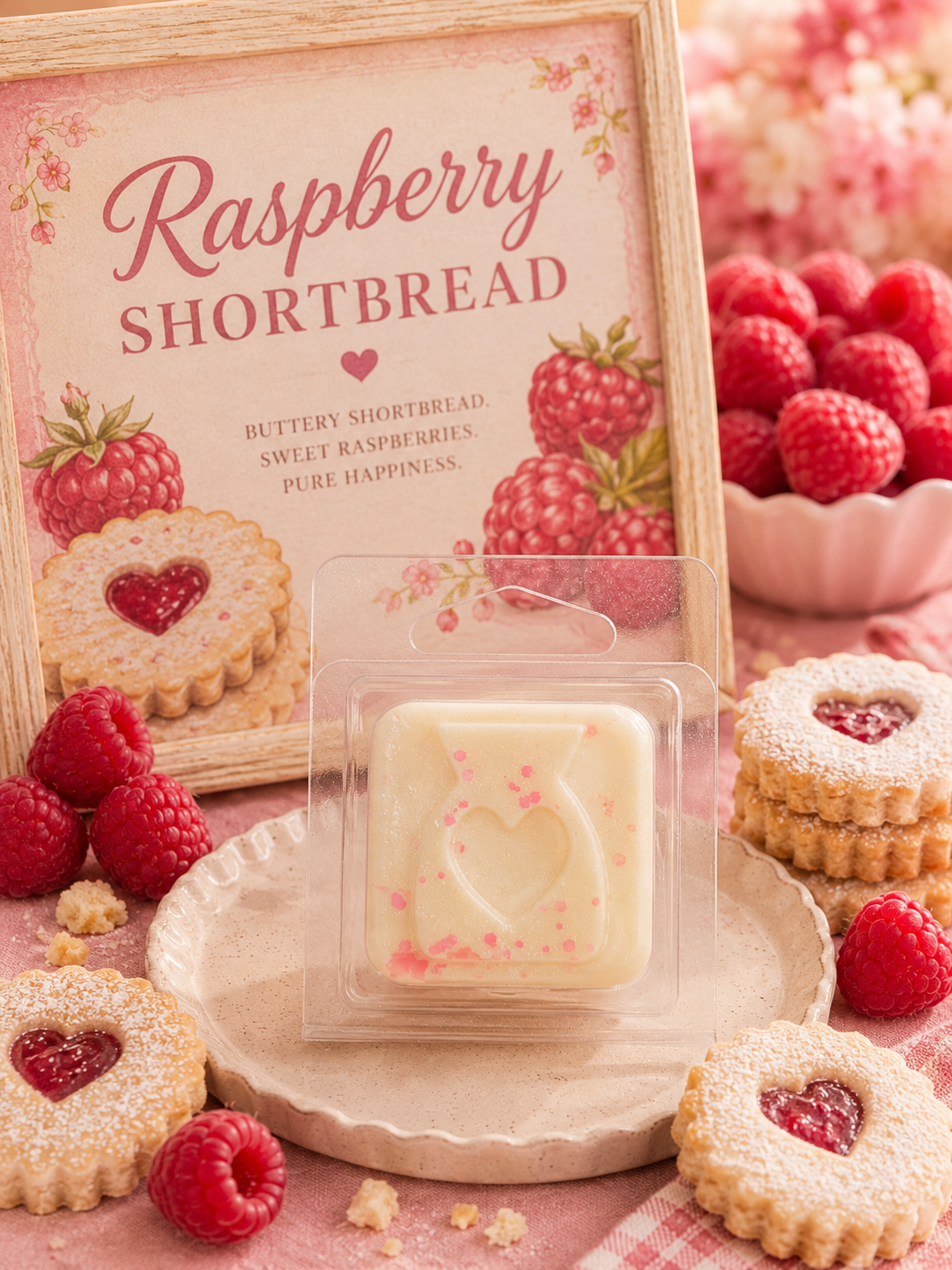 Raspberry Shortbread Wax Melt Sample