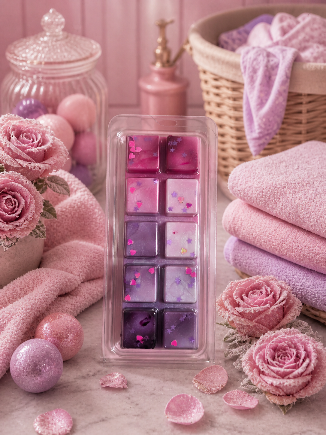 Frosted Rose Wonderland Wax Melt | Strong Scented Soy Wax Melts UK