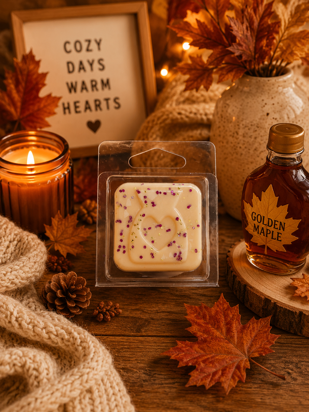 White Musk and Golden Maple Wax Melt Sample | Strong Scented Soy Wax Melts UK