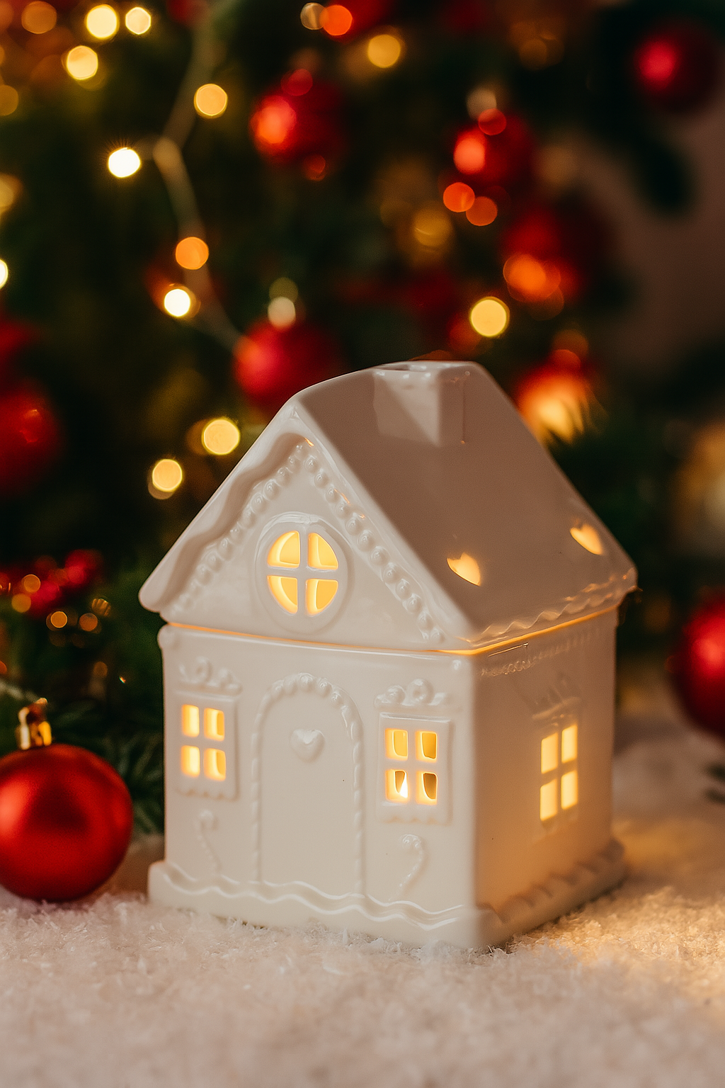 White Gingerbread House Burner
