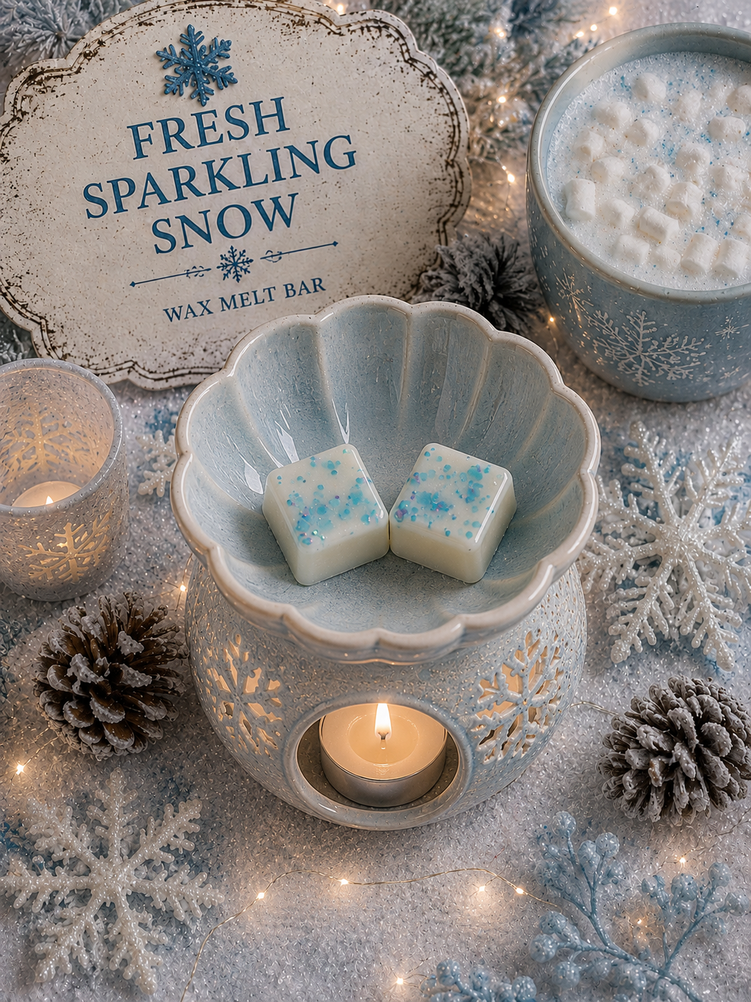 Fresh Sparkling Snow Wax Melt | Strong Scented Soy Wax Melts UK