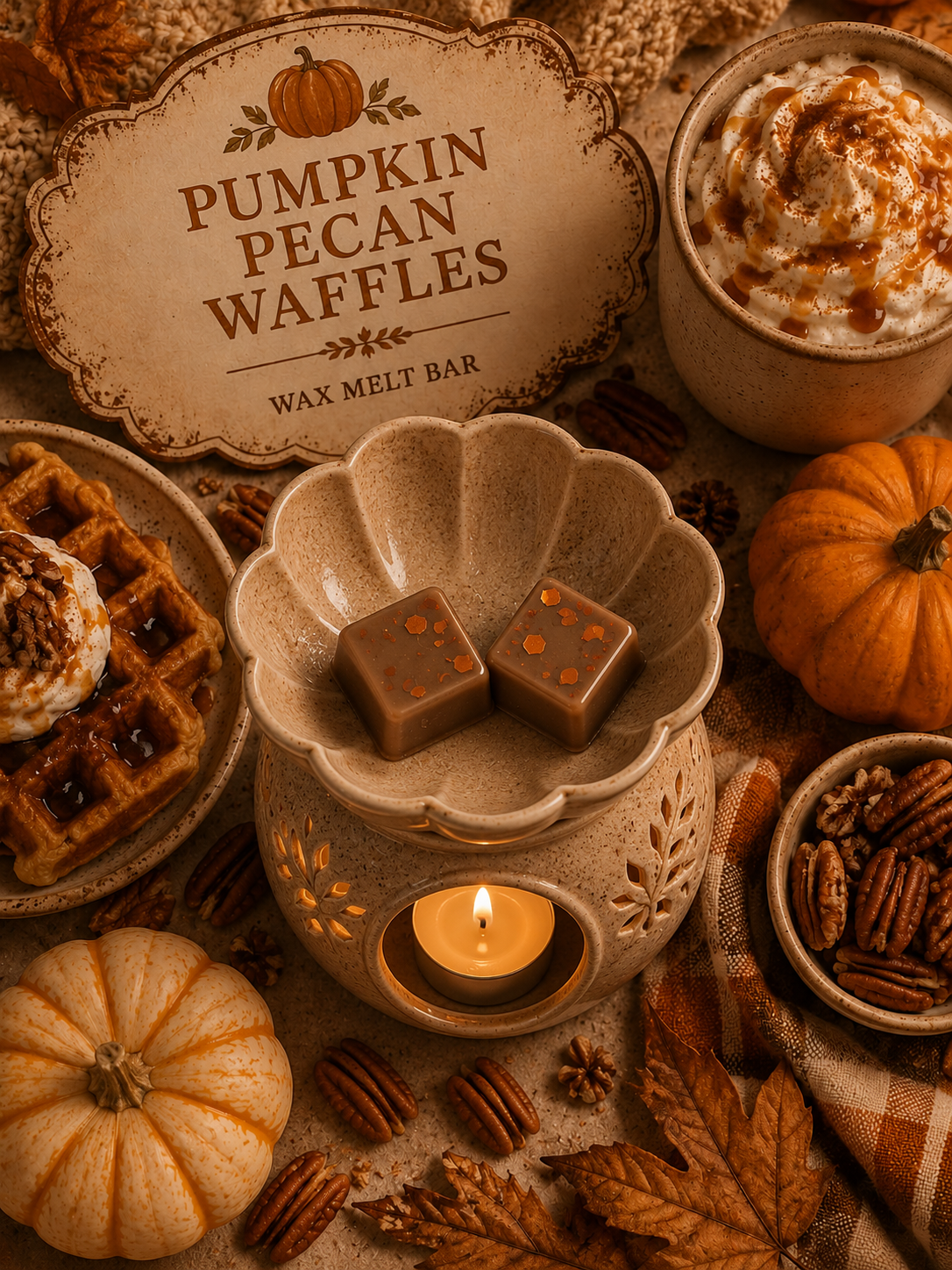 Pumpkin Pecan Waffles Wax Melt | Strong Scented Soy Wax Melts UK