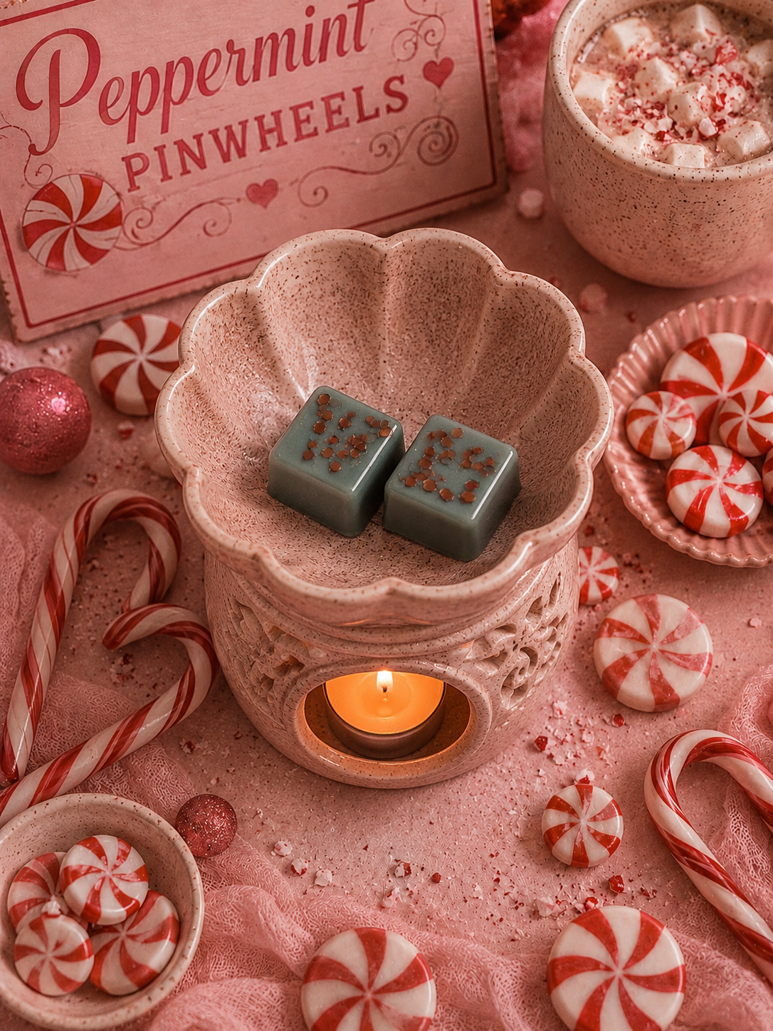 Peppermint Pinwheels Wax Melt | Strong Scented Soy Wax Melts UK