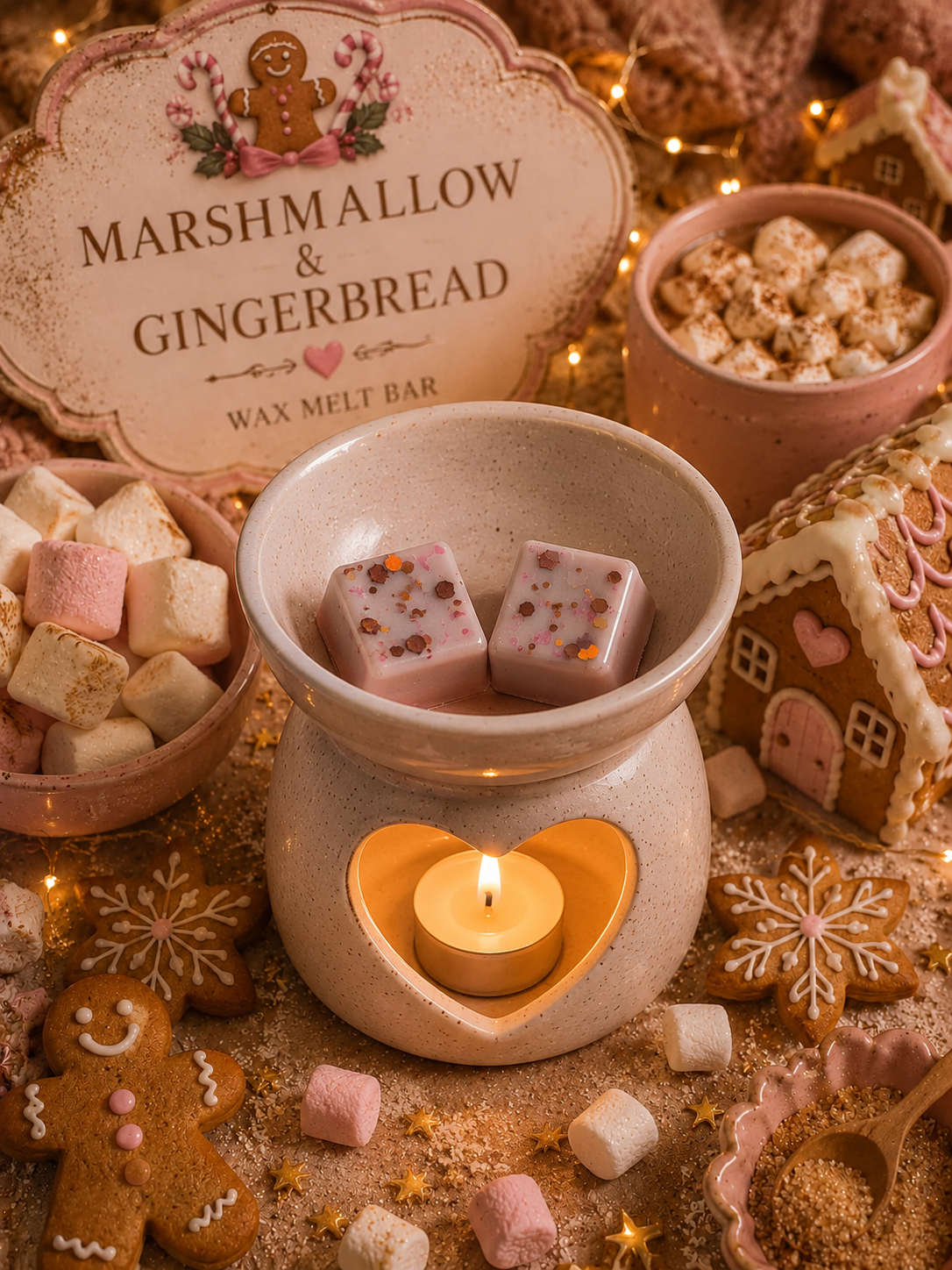 Marshmallow and Gingerbread Wax Melt | Strong Scented Soy Wax Melts UK