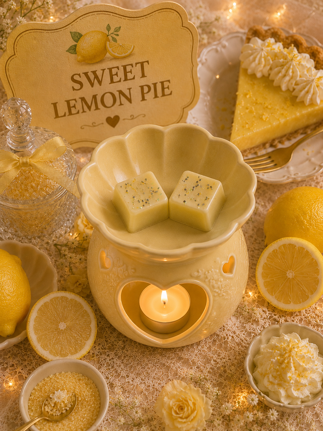 Sweet Lemon Pie Wax Melt | Strong Scented Soy Wax Melts UK