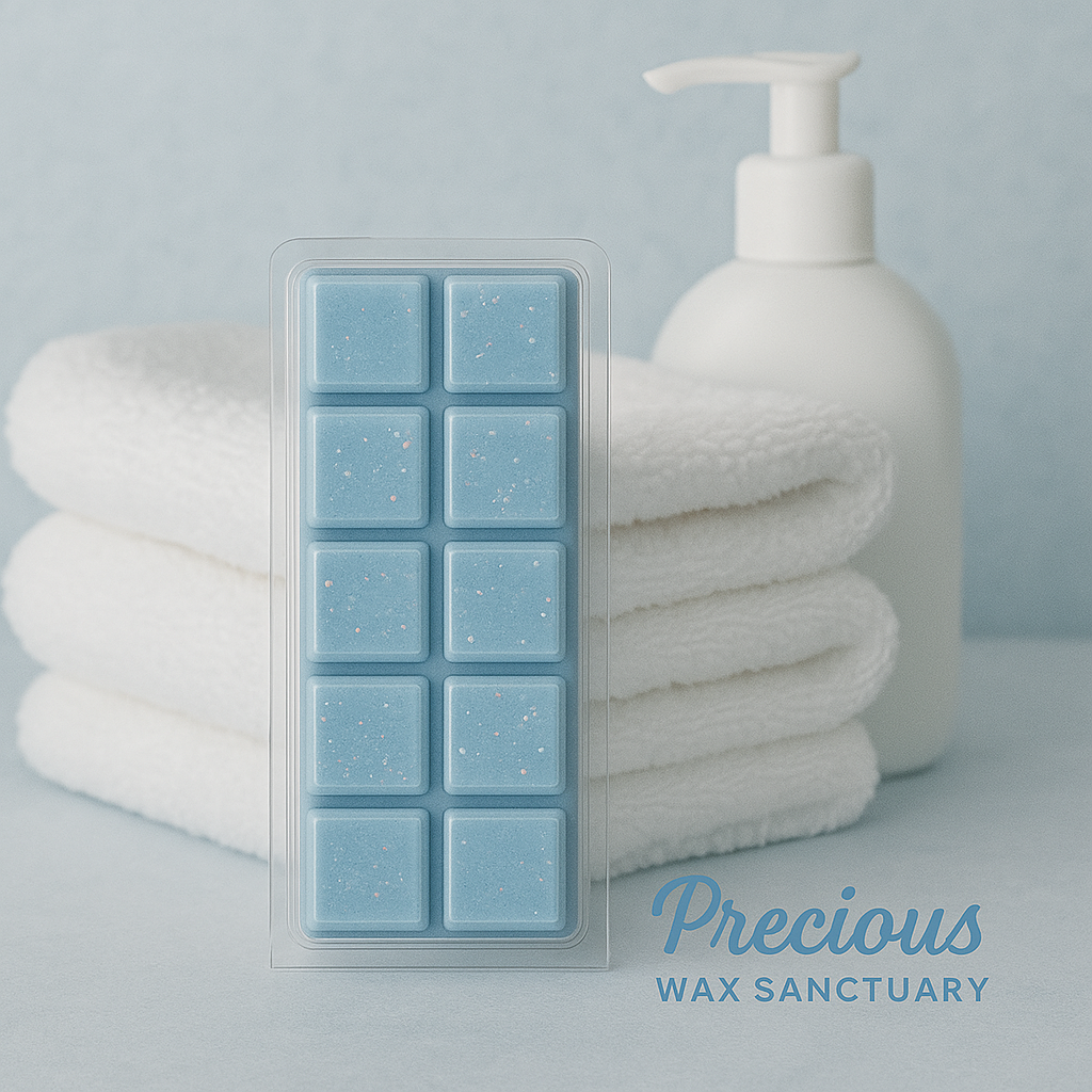Our 'Fluffy Towels' scent captures the clean, fresh aroma of warm, fluffy towels right out of the dryer. It's pure comfort and cleanliness.