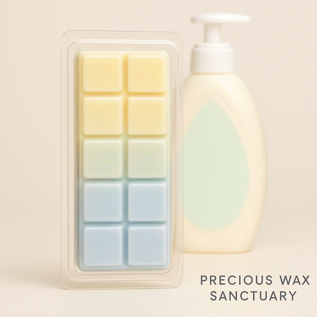 Capture that sweet, clean baby softness! 🍼☁️ Our 'Newborn Cuddles' wax melt, inspired by Johnson's CottonTouch. It's pure clean, fresh, and gentle bliss!
