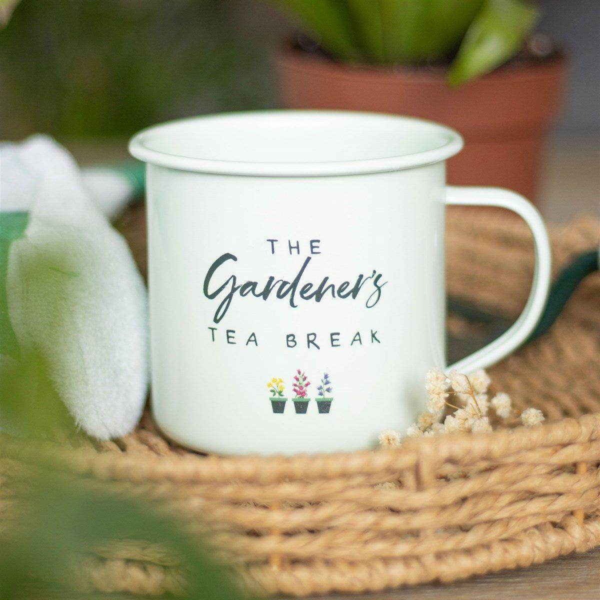 Gardener's Tea Break Enamel Mug - Precious Wax Sanctuary
