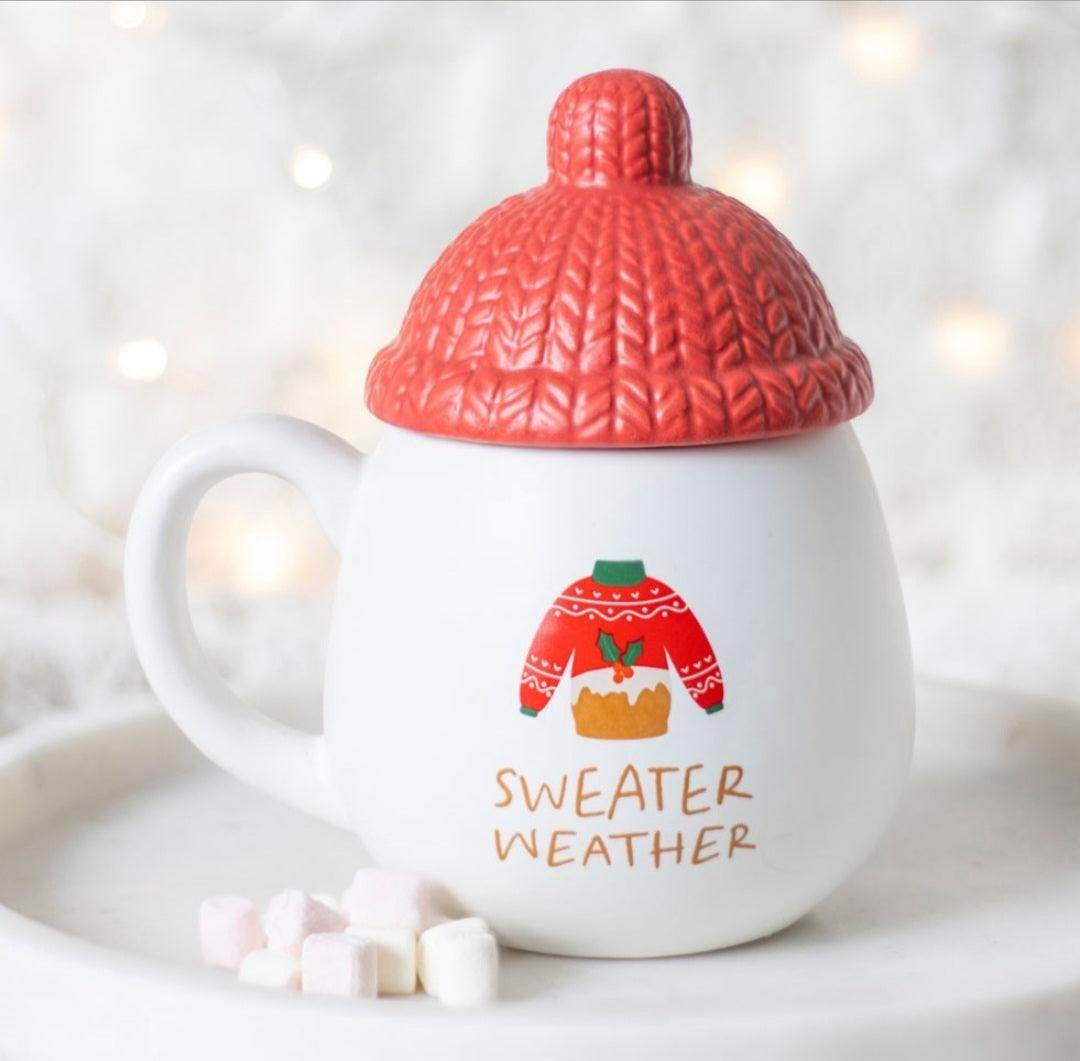 Sweater Weather Lidded Mug - DEFECT - Precious Wax Sanctuary