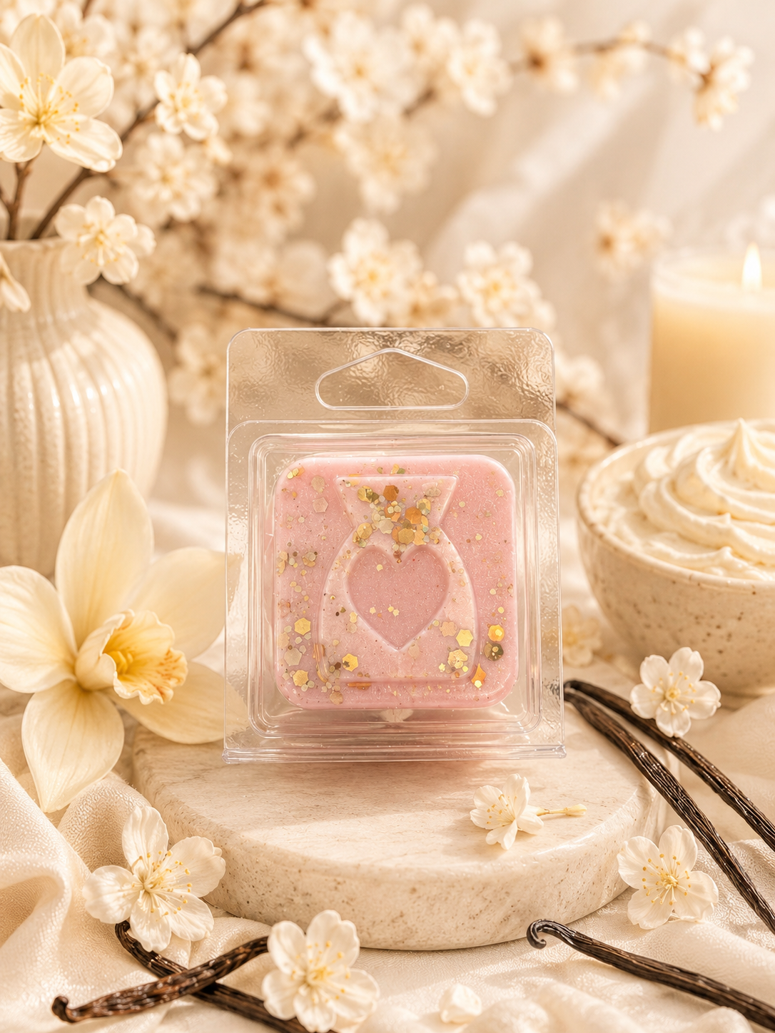 Vanilla Cream Blossoms Wax Melt Sample | Strong Scented Soy Wax Melts UK