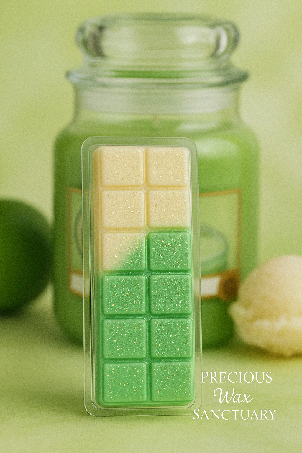 Brighten your space with a touch of sunshine! ☀️🍋 Our 'Vanilla and Lime' wax melt, inspired by Yankee Candle's refreshing scent. It's pure zesty sweetness!