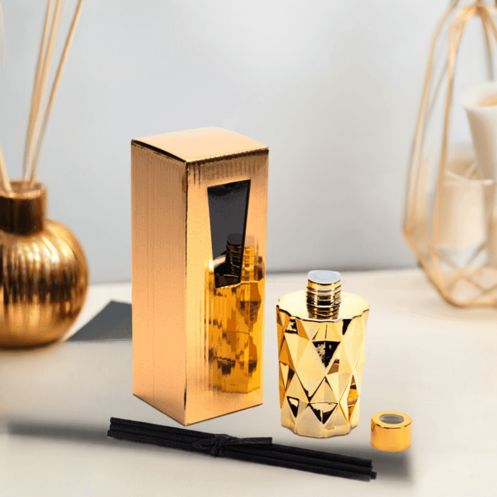 Gold Diamond Reed Diffuser Gift Set - CHOOSE YOUR SCENT - Precious Wax Sanctuary