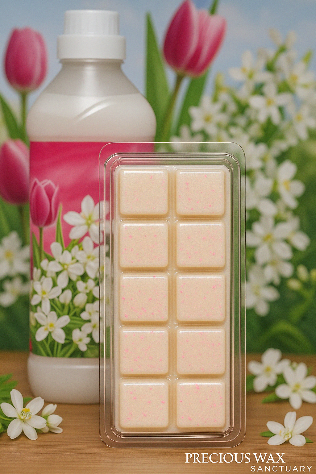 Lenny Pink Tulips and White Jasmine Soy Wax Melt Bar