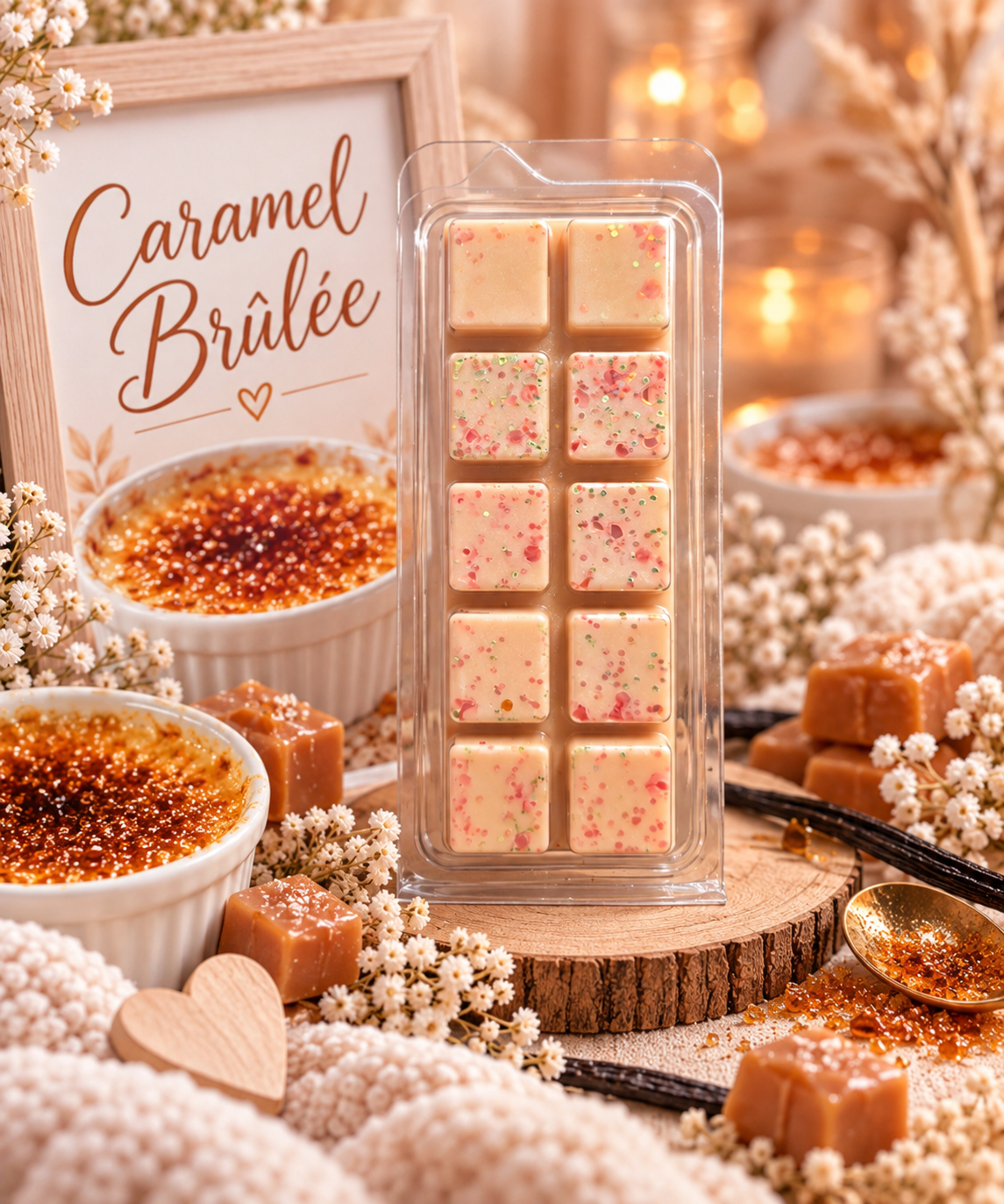 Caramel Brûlée Wax Melt Bar | Strong Scented Soy Wax Melts UK