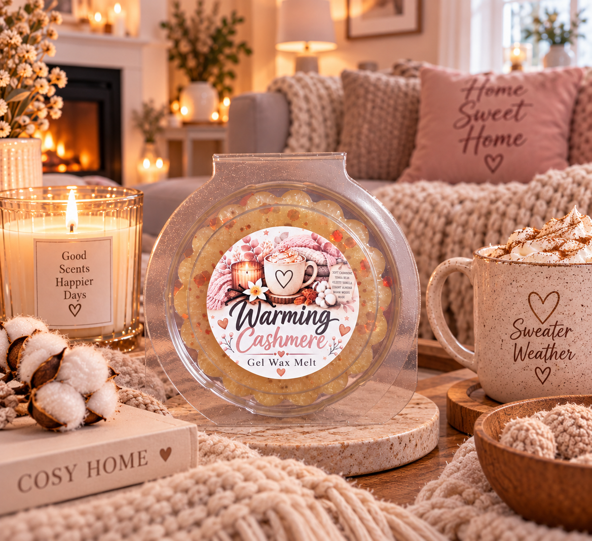 Warming Cashmere Gel Wax Melt Pot | Strong Scented Gel Wax Melts UK