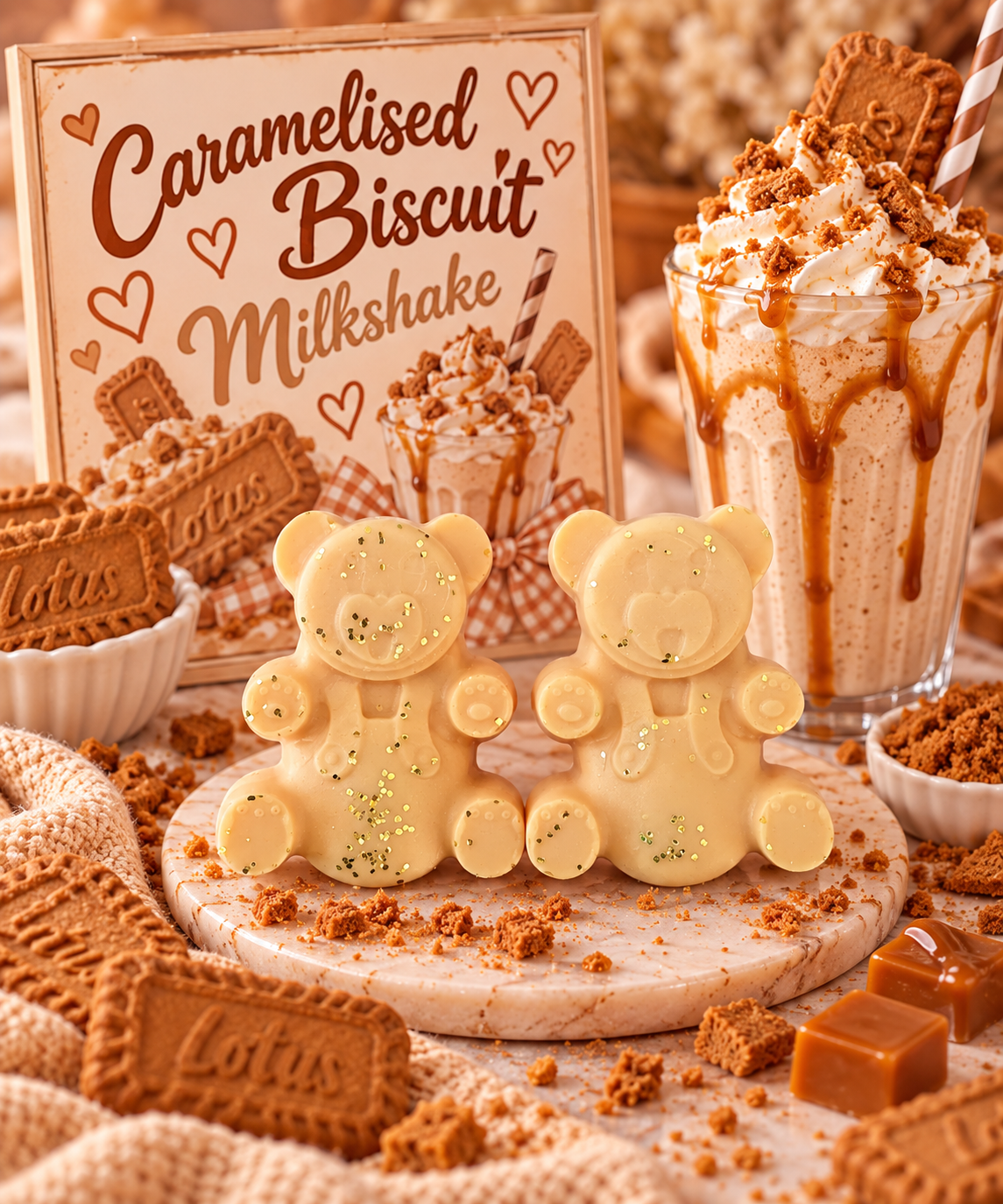 Caramelised Biscuit Milkshake Wax Melt Shapes | Strong Scented Soy Wax Melts UK
