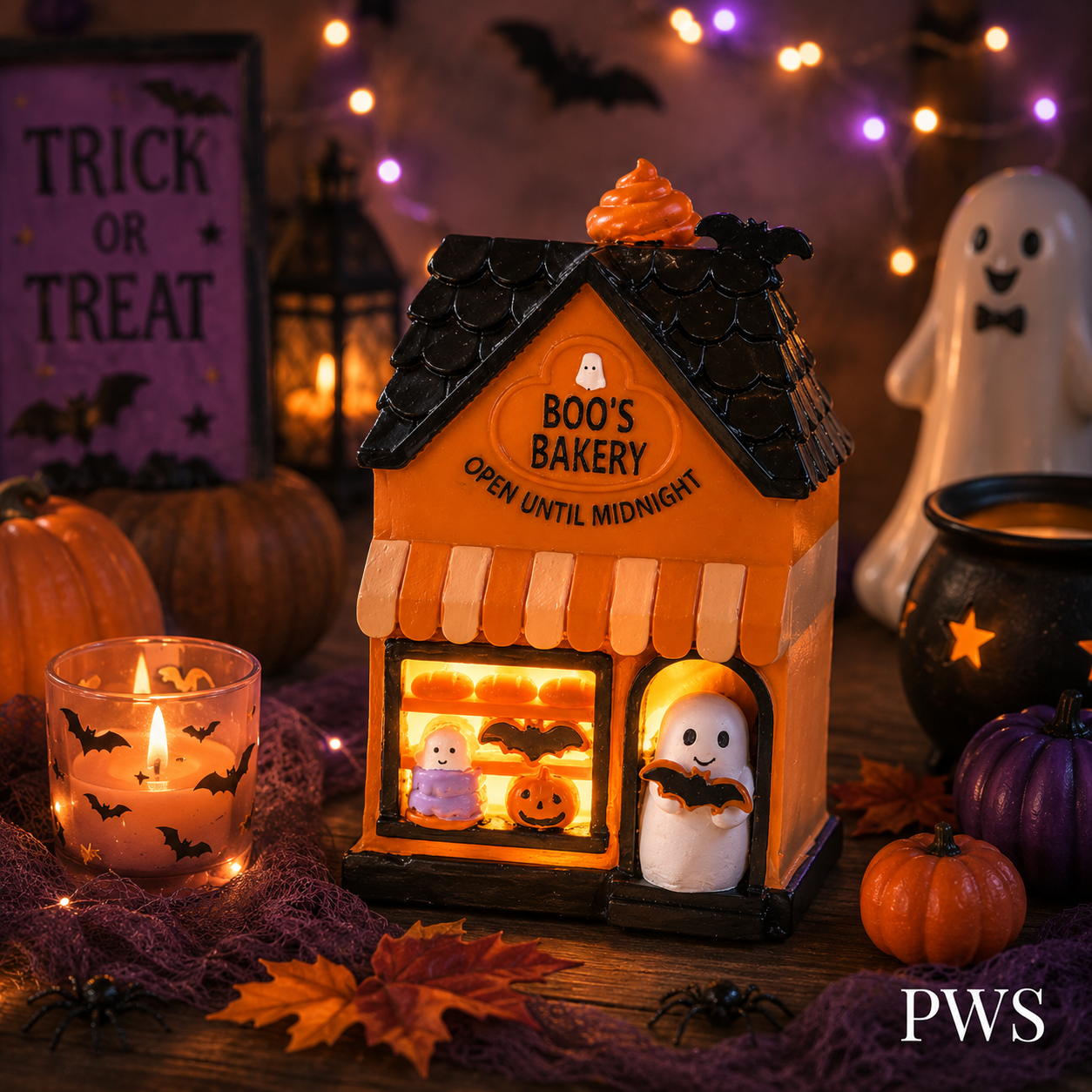 Boo’s Bakery LED Light Up Halloween Decoration