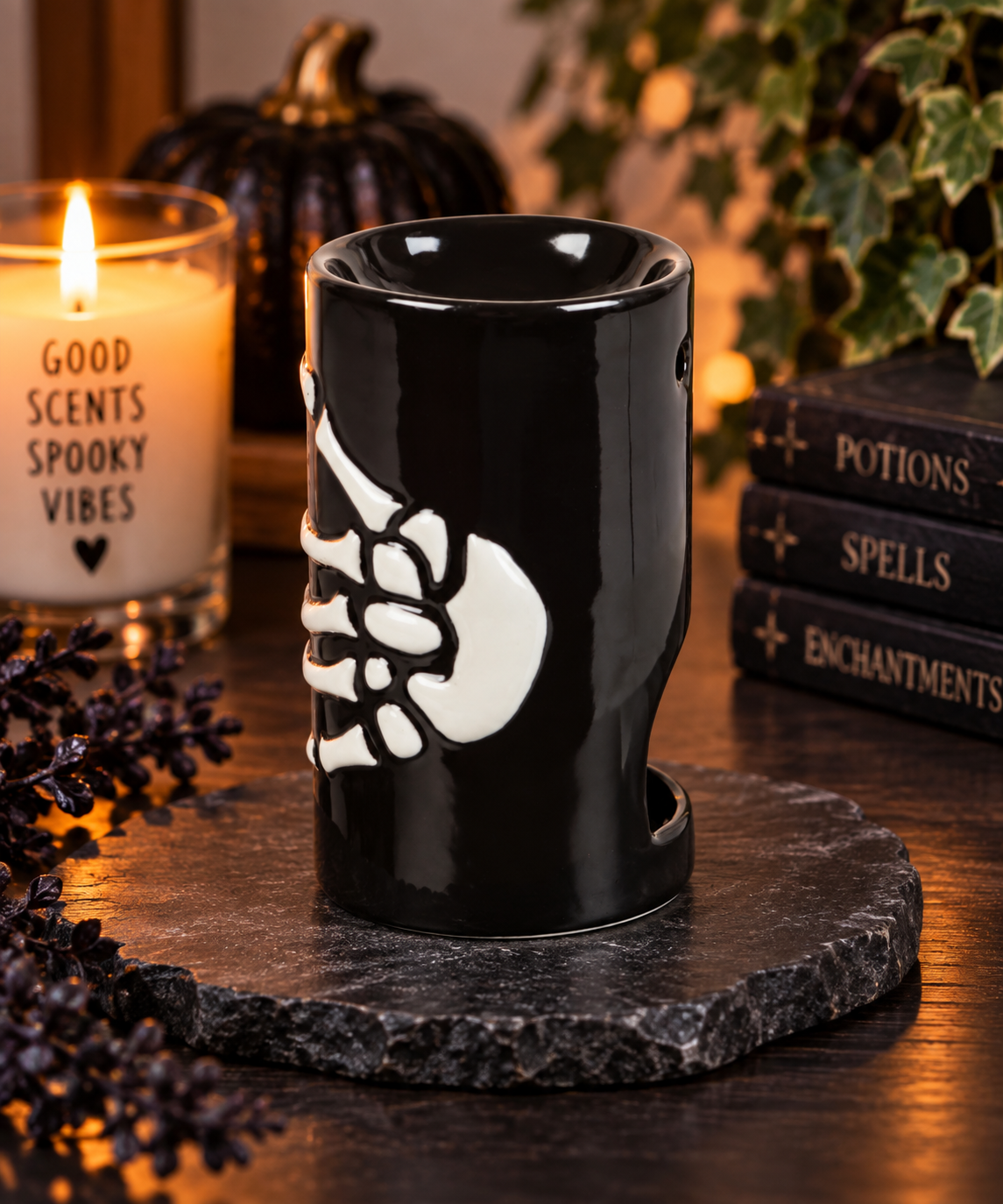 Skeleton Hand Oil Burner