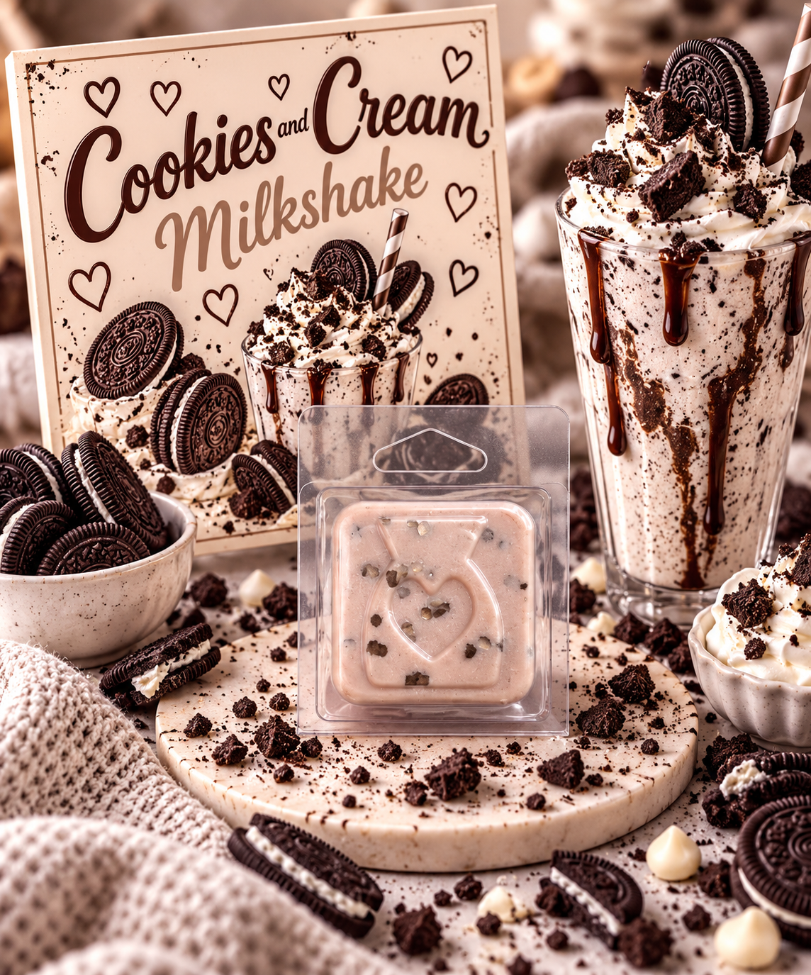 Cookies and Cream Milkshake Wax Melt Sample | Strong Scented Soy Wax Melts UK