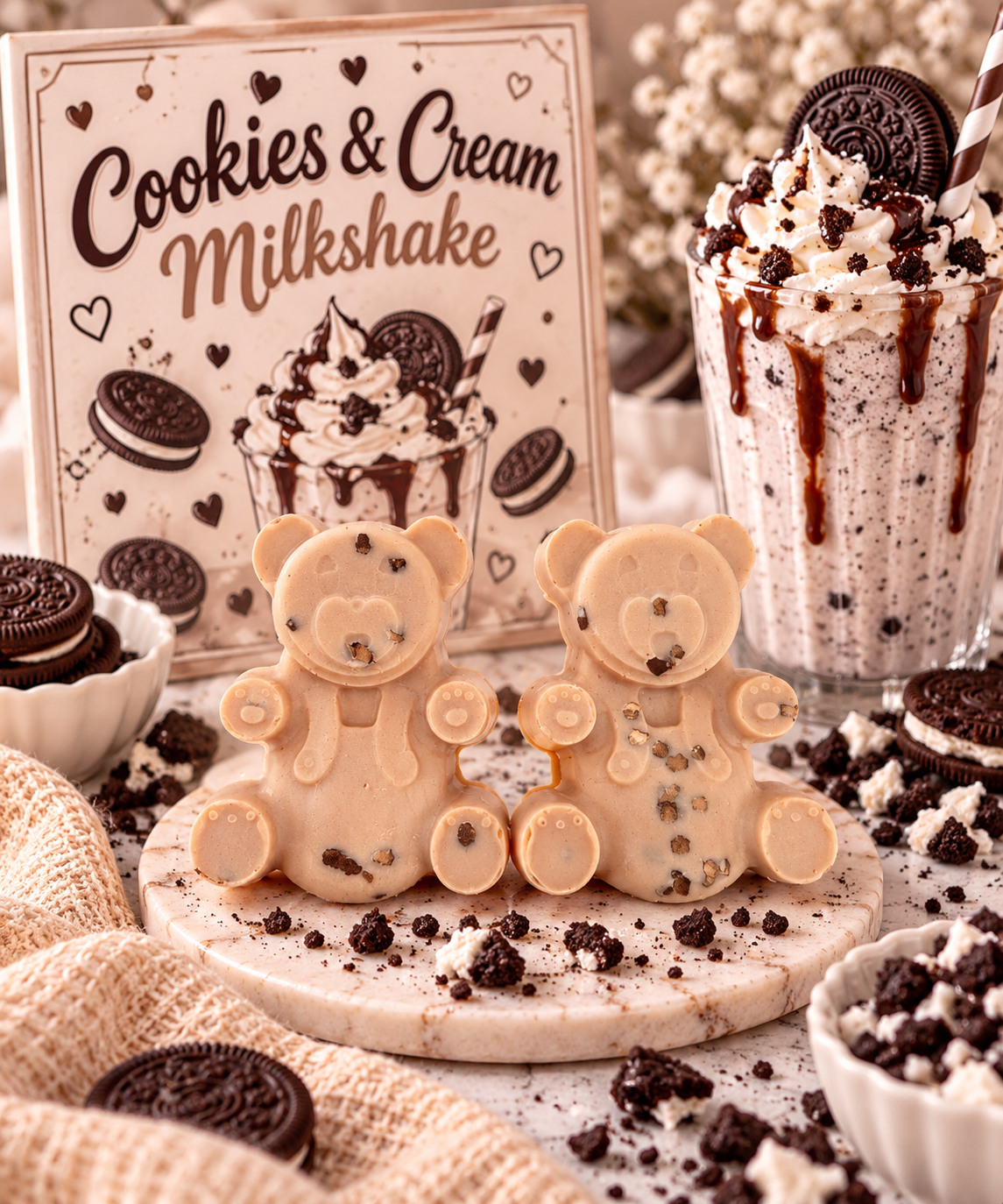 Cookies and Cream Milkshake Wax Melt Shapes | Strong Scented Soy Wax Melts UK