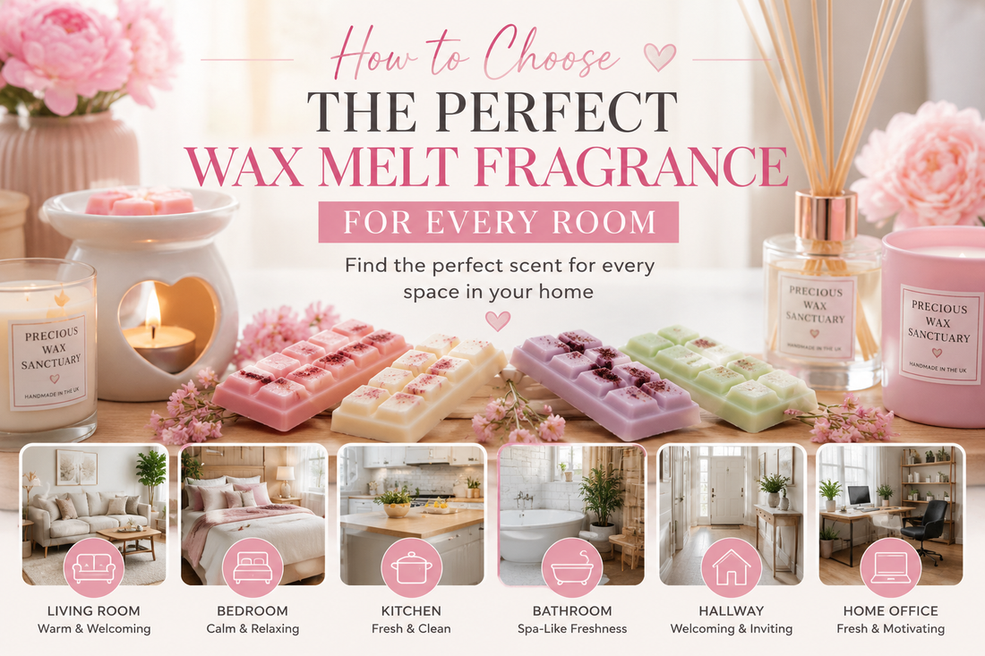 Guide to choosing the perfect wax melt fragrance for every room by Precious Wax Sanctuary