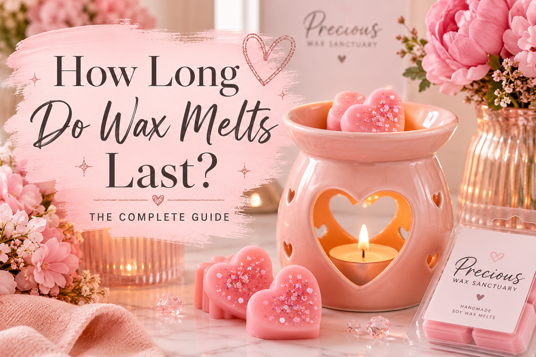 Pink soy wax melts melting in a wax warmer showing how long wax melts last