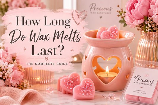 Pink soy wax melts melting in a wax warmer showing how long wax melts last