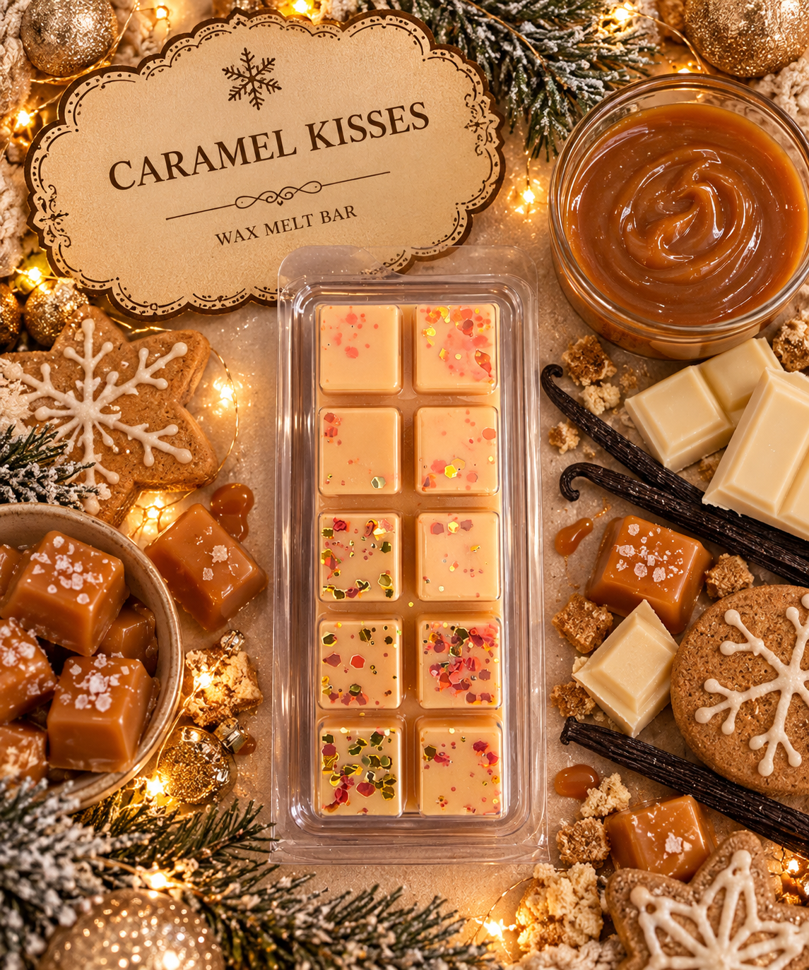 Caramel Kisses Wax Melt Bar | Strong Scented Soy Wax Melts UK