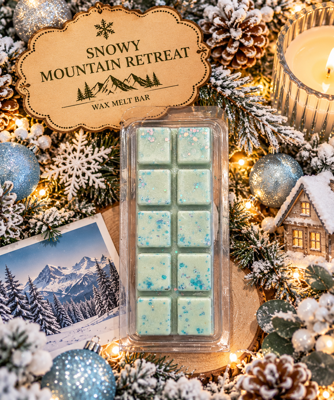 Snowy Mountain Retreat Wax Melt Bar | Strong Scented Soy Wax Melts UK