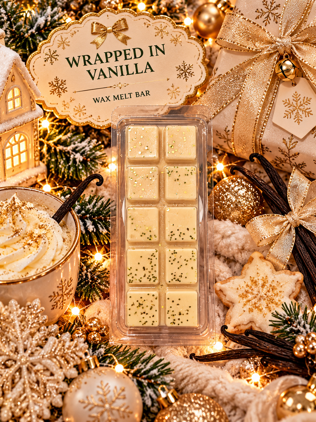 Wrapped In Vanilla Wax Melt Bar | Strong Scented Soy Wax Melts UK